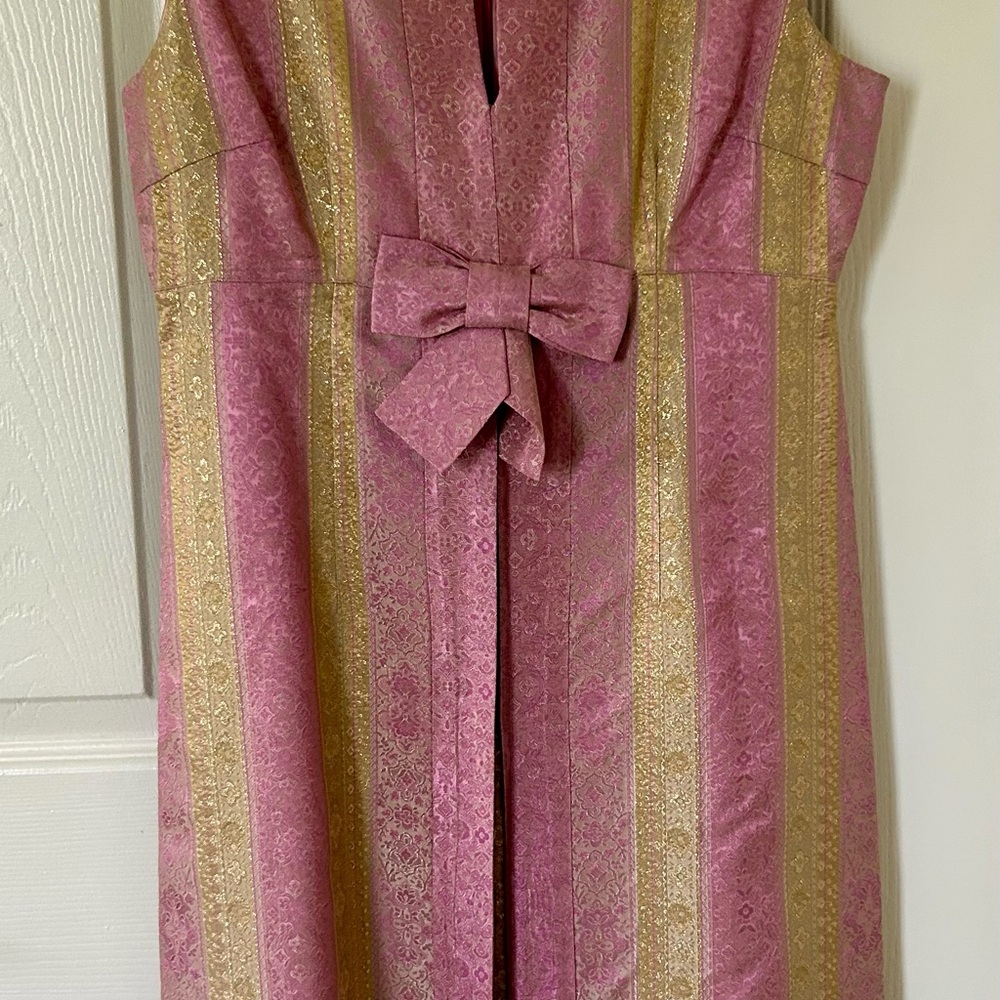 Anna Sui Rose and Gold Midi Dress